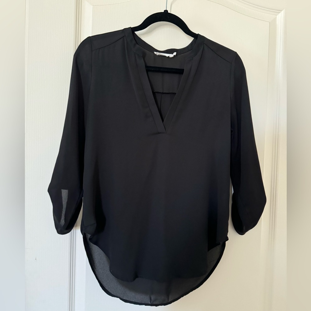 Lush black sheer blouse